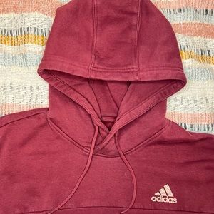 Adidas Men’s Stadium Fleece Badge of Sport Hoodie in Shadow Red